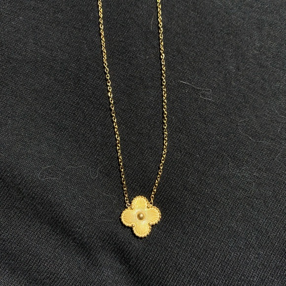 Gold Four Petal Necklace - Picture 2 of 5
